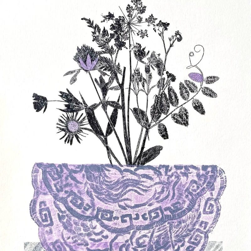 Dot Carter - artist and printmaker working in monoprint and stitch.